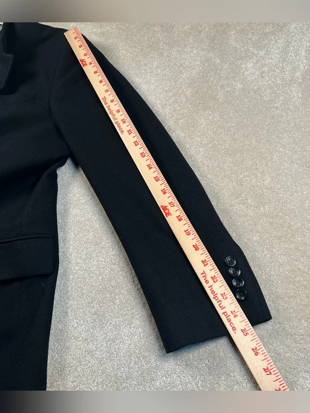 Oscar de la Renta Cashmere Wool Blend Blazer Suit Jacket Black 3 Button Mens 38R